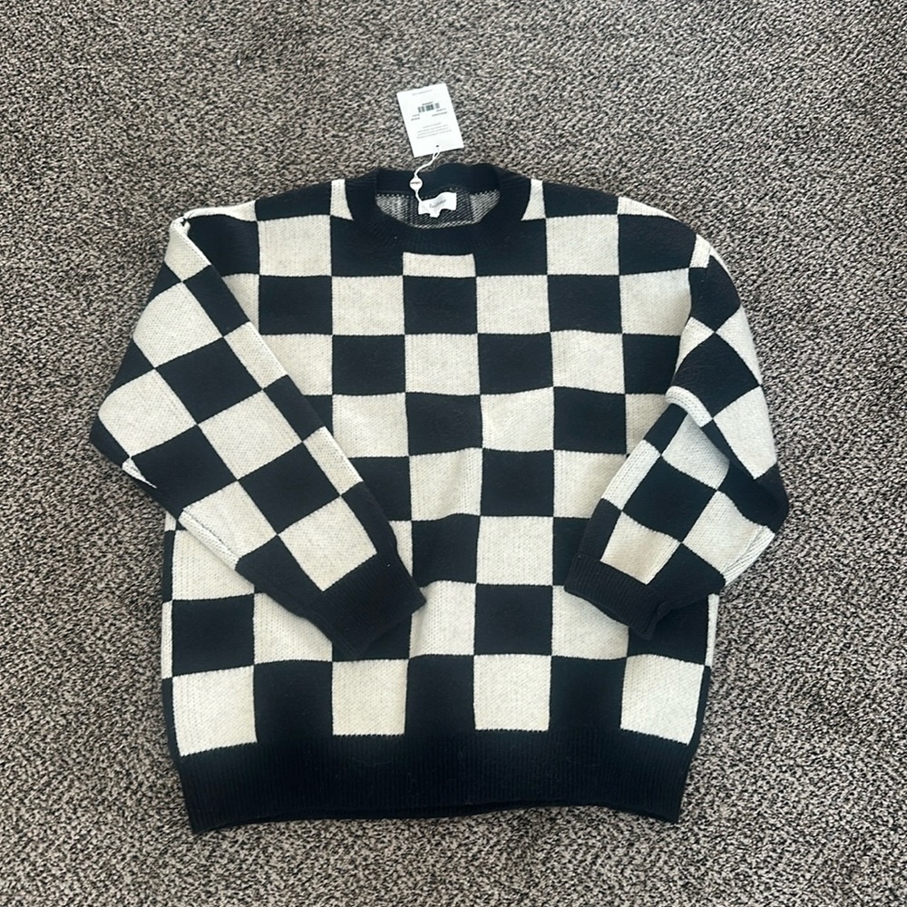 Bohme Black and White Checkered Sweater